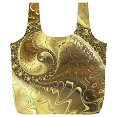 Fractal Golden Background Aesthetic Full Print Recycle Bag (xl) by Pakrebo