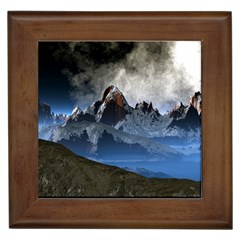 Mountains Moon Earth Space Framed Tiles by Pakrebo