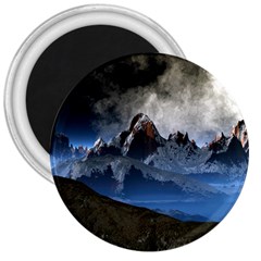 Mountains Moon Earth Space 3  Magnets by Pakrebo