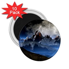 Mountains Moon Earth Space 2 25  Magnets (10 Pack)  by Pakrebo