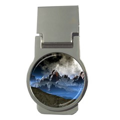 Mountains Moon Earth Space Money Clips (round)  by Pakrebo