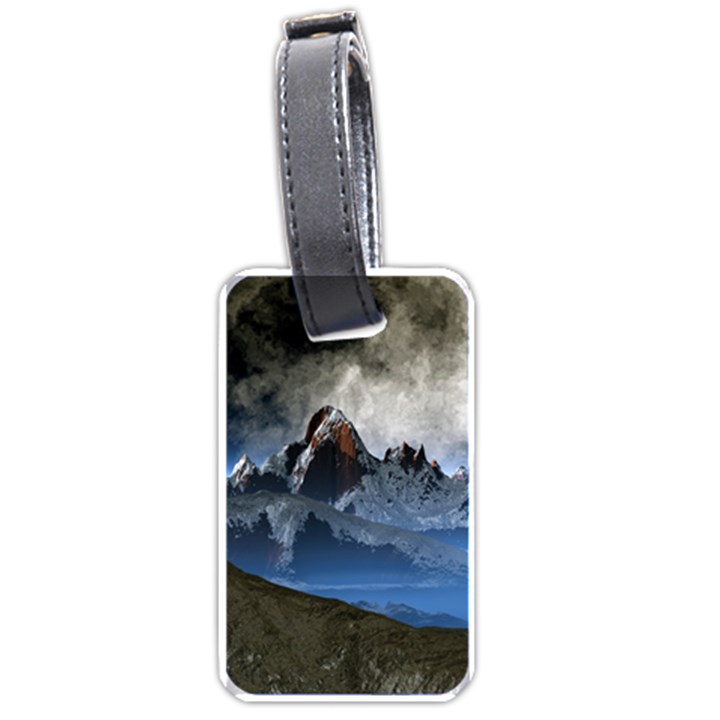 Mountains Moon Earth Space Luggage Tags (One Side) 