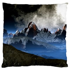 Mountains Moon Earth Space Large Cushion Case (two Sides) by Pakrebo