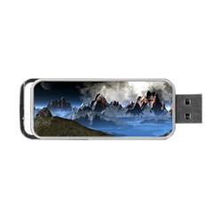 Mountains Moon Earth Space Portable Usb Flash (one Side) by Pakrebo