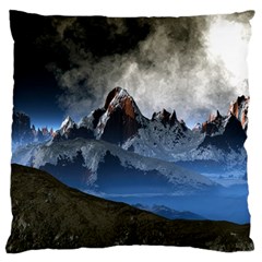 Mountains Moon Earth Space Standard Flano Cushion Case (two Sides) by Pakrebo