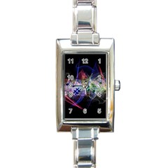 Brush Particles Music Clef Wave Rectangle Italian Charm Watch by Pakrebo