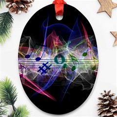 Brush Particles Music Clef Wave Ornament (oval) by Pakrebo