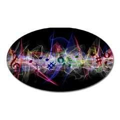 Brush Particles Music Clef Wave Oval Magnet by Pakrebo