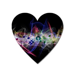 Brush Particles Music Clef Wave Heart Magnet by Pakrebo