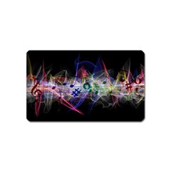 Brush Particles Music Clef Wave Magnet (name Card) by Pakrebo