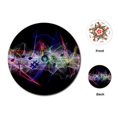 Brush Particles Music Clef Wave Playing Cards (round) by Pakrebo