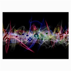 Brush Particles Music Clef Wave Large Glasses Cloth (2-side) by Pakrebo