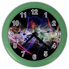 Brush Particles Music Clef Wave Color Wall Clock by Pakrebo