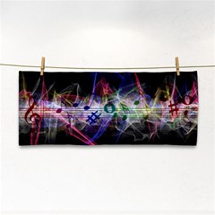 Brush Particles Music Clef Wave Hand Towel by Pakrebo