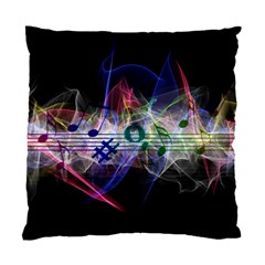 Brush Particles Music Clef Wave Standard Cushion Case (two Sides) by Pakrebo