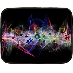 Brush Particles Music Clef Wave Fleece Blanket (mini) by Pakrebo