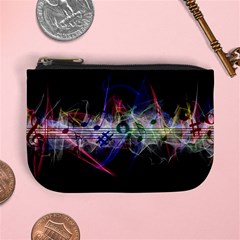 Brush Particles Music Clef Wave Mini Coin Purse by Pakrebo