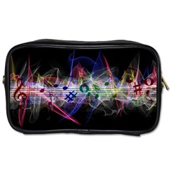 Brush Particles Music Clef Wave Toiletries Bag (two Sides) by Pakrebo