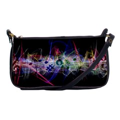 Brush Particles Music Clef Wave Shoulder Clutch Bag by Pakrebo