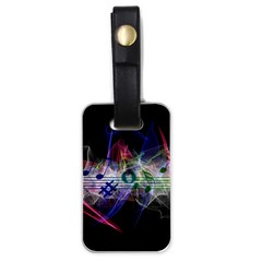 Brush Particles Music Clef Wave Luggage Tags (one Side)  by Pakrebo