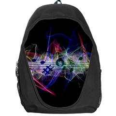 Brush Particles Music Clef Wave Backpack Bag by Pakrebo