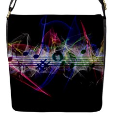 Brush Particles Music Clef Wave Flap Closure Messenger Bag (s) by Pakrebo