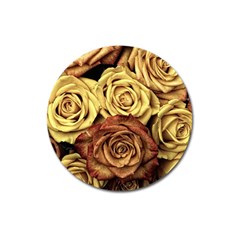 Roses Flowers Love Red Plant Magnet 3  (round) by Pakrebo