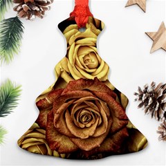 Roses Flowers Love Red Plant Christmas Tree Ornament (two Sides) by Pakrebo