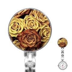 Roses Flowers Love Red Plant Stainless Steel Nurses Watch by Pakrebo