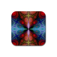 Fractal Fractal Background Design Rubber Coaster (square) 