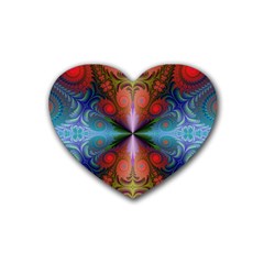 Fractal Fractal Background Design Heart Coaster (4 Pack)  by Pakrebo