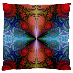 Fractal Fractal Background Design Large Flano Cushion Case (one Side) by Pakrebo