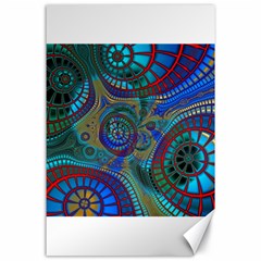 Fractal Abstract Line Wave Design Canvas 24  X 36  by Pakrebo