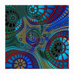 Fractal Abstract Line Wave Design Medium Glasses Cloth (2-side) by Pakrebo