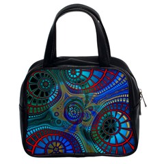 Fractal Abstract Line Wave Design Classic Handbag (two Sides) by Pakrebo