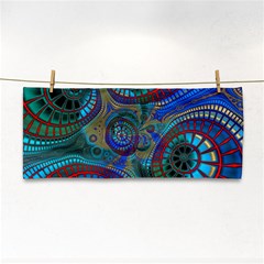 Fractal Abstract Line Wave Design Hand Towel by Pakrebo