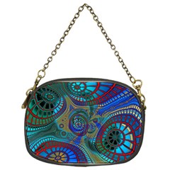 Fractal Abstract Line Wave Design Chain Purse (one Side) by Pakrebo