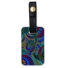 Fractal Abstract Line Wave Design Luggage Tags (one Side)  by Pakrebo