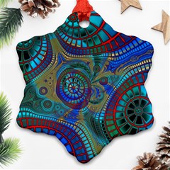 Fractal Abstract Line Wave Design Ornament (snowflake) by Pakrebo