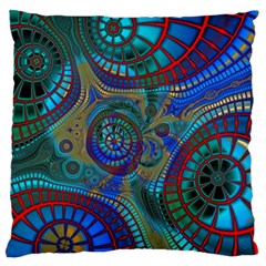 Fractal Abstract Line Wave Design Standard Flano Cushion Case (two Sides) by Pakrebo