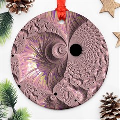 Fractal Tender Rose Cream Ornament (round) by Pakrebo