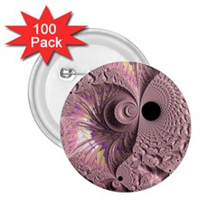 Fractal Tender Rose Cream 2 25  Buttons (100 Pack)  by Pakrebo