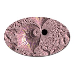 Fractal Tender Rose Cream Oval Magnet by Pakrebo