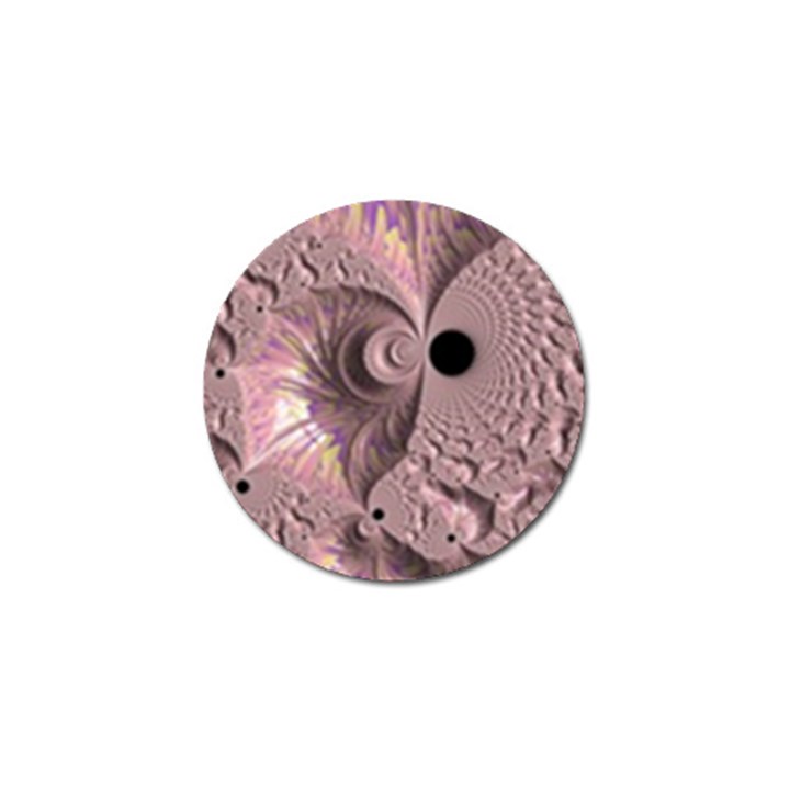 Fractal Tender Rose Cream Golf Ball Marker