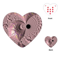 Fractal Tender Rose Cream Playing Cards (heart) by Pakrebo