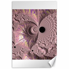 Fractal Tender Rose Cream Canvas 24  X 36  by Pakrebo