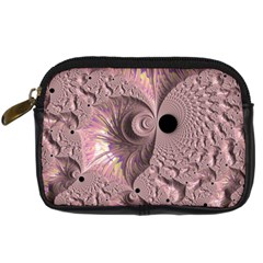 Fractal Tender Rose Cream Digital Camera Leather Case by Pakrebo