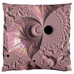 Fractal Tender Rose Cream Large Cushion Case (two Sides) by Pakrebo