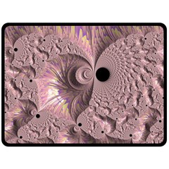 Fractal Tender Rose Cream Double Sided Fleece Blanket (large)  by Pakrebo