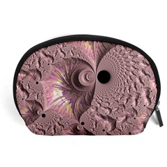 Fractal Tender Rose Cream Accessory Pouch (large) by Pakrebo